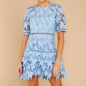 Oblivious Beauty Powder Blue Lace Dress